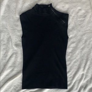 Cut off high neck sweater